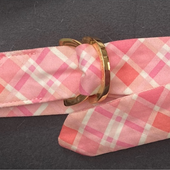 Vineyard Vines Pink Plaid Cloth D-Ring Belt size Small - Picture 1 of 5
